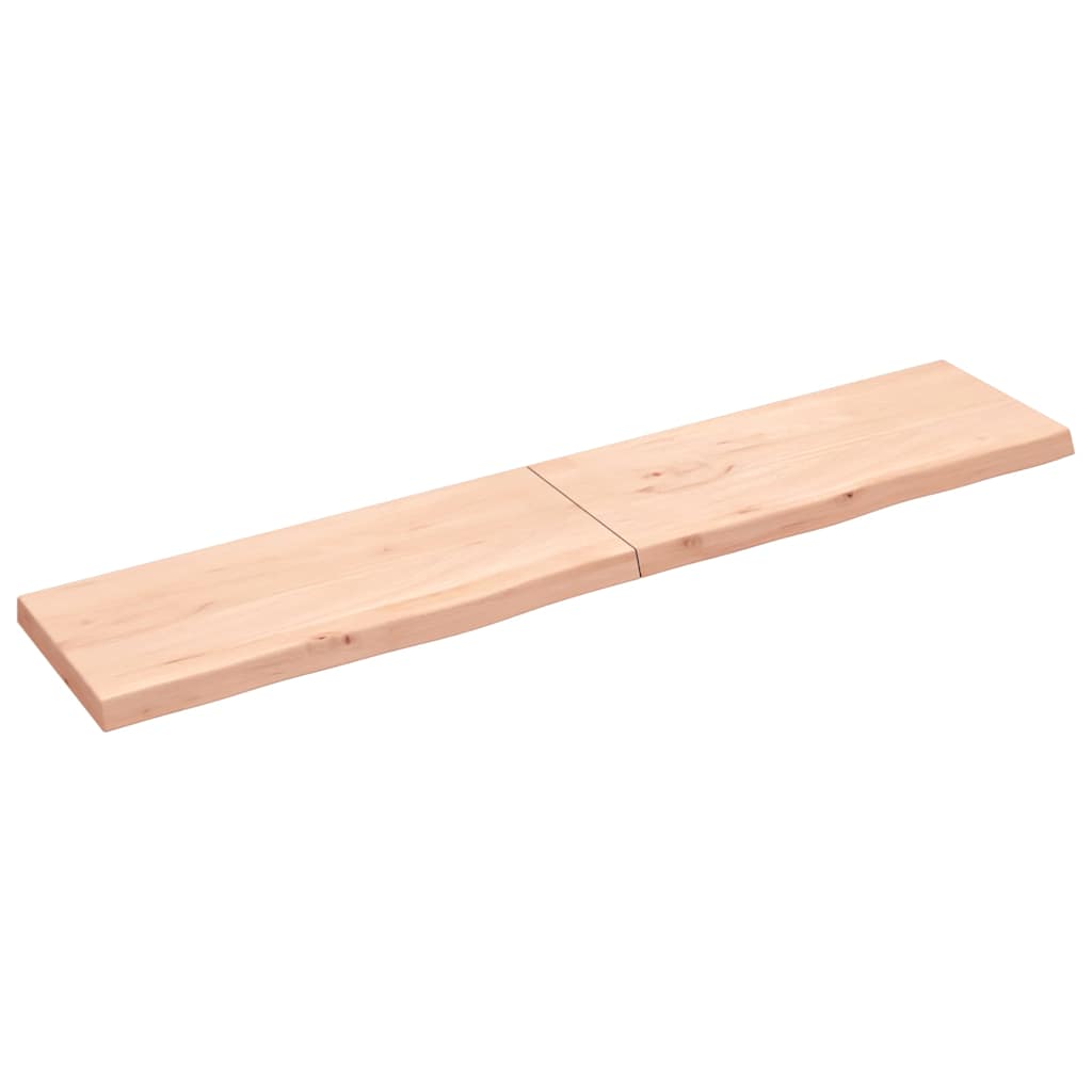 vidaXL Nástěnná police 200x40x(2-6) cm neošetřené masivní dubové dřevo