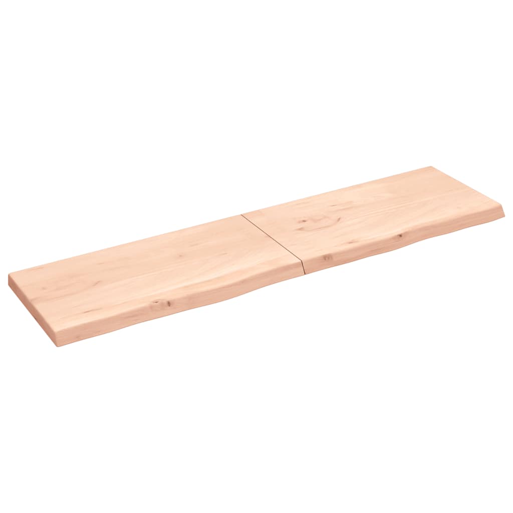 vidaXL Nástěnná police 200x50x(2-6) cm neošetřené masivní dubové dřevo