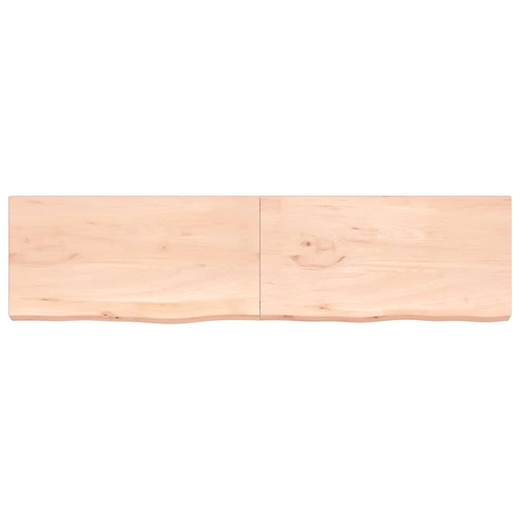 vidaXL Wandschap 200x50x(2-6) cm onbehandeld massief eikenhout afbeelding