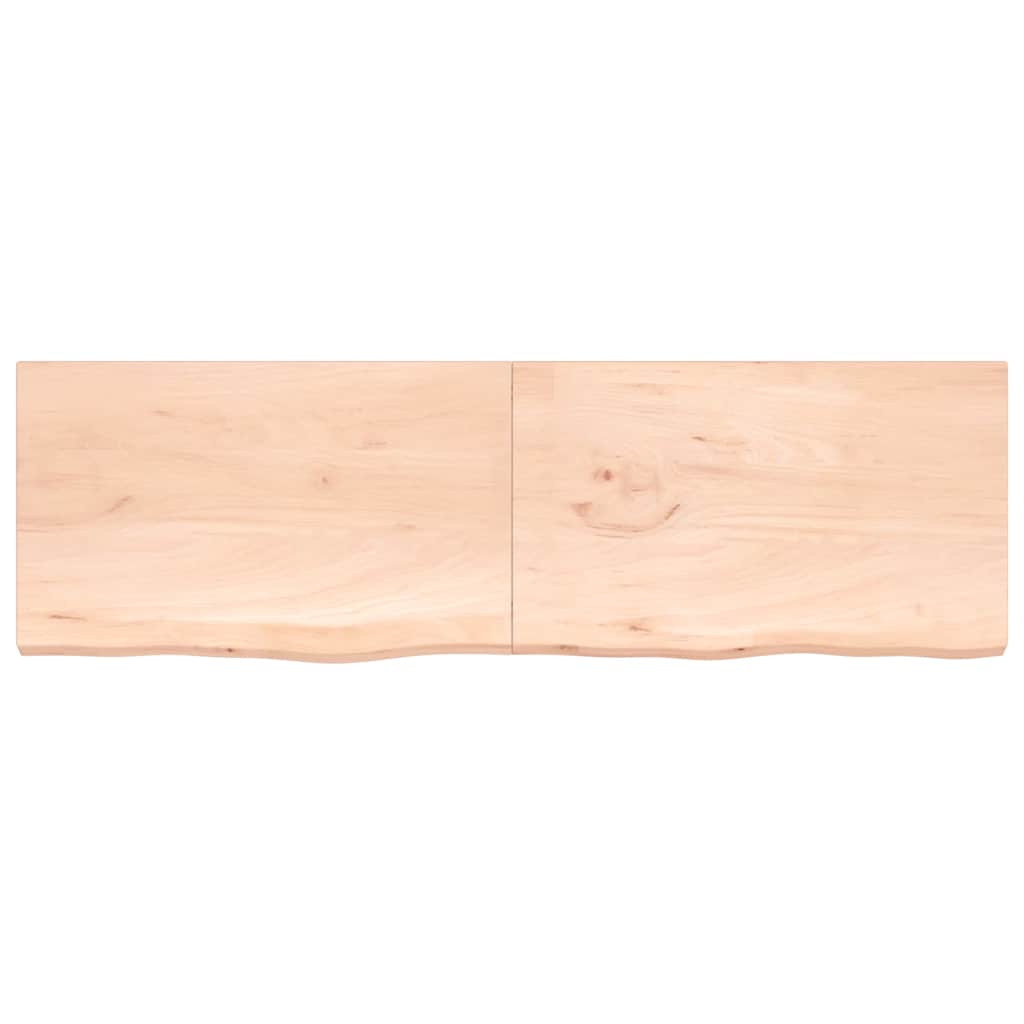 vidaXL kezeletlen tömör tölgyfa fali polc 200x60x(2-4) cm