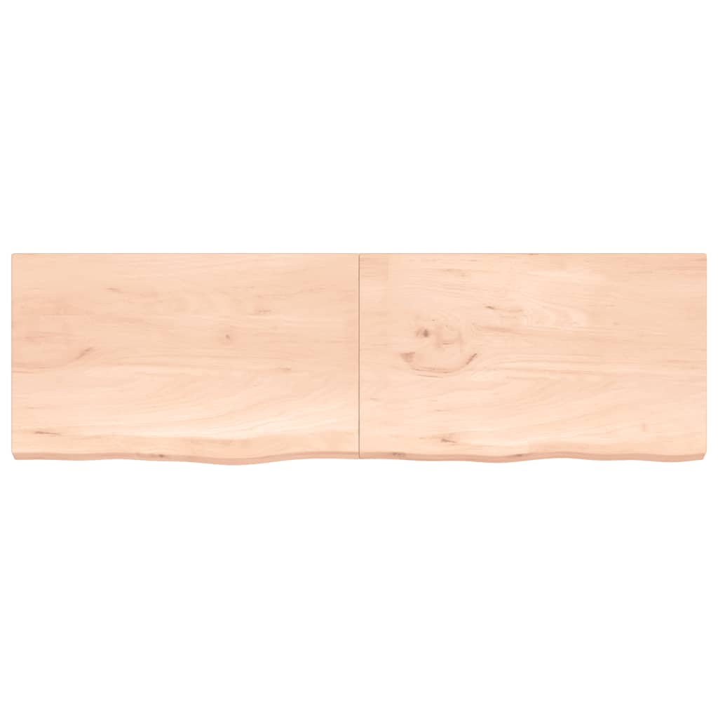 Thumbnail - vidaXL Wandregal 200x60x(2-4) cm Massivholz Eiche Unbehandelt