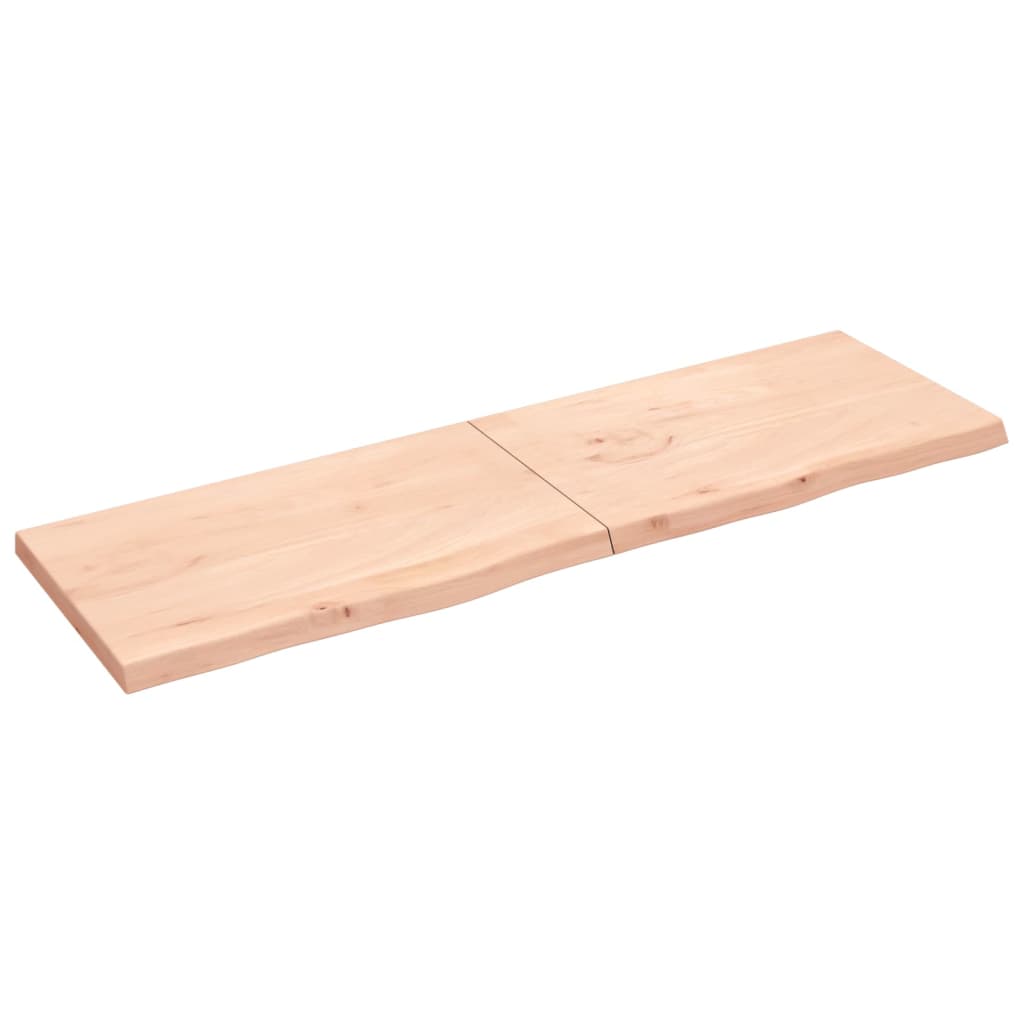 vidaXL Nástěnná police 200x60x(2-6) cm neošetřené masivní dubové dřevo