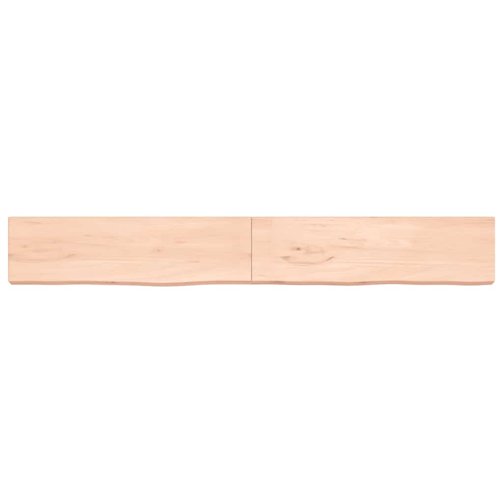 vidaXL Wandschap 220x30x(2-6) cm onbehandeld massief eikenhout afbeelding