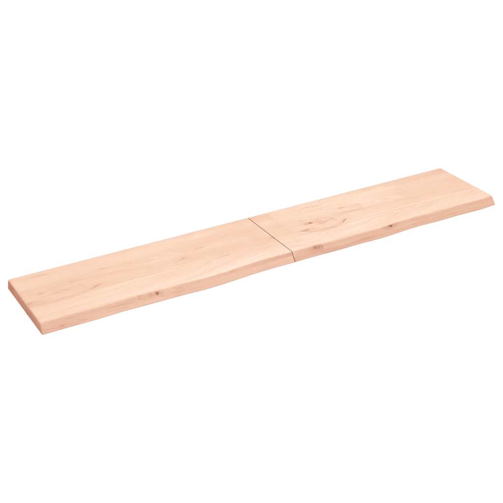 vidaXL Nástěnná police 220x40x(2-4) cm neošetřené masivní dubové dřevo