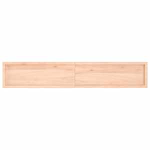 vidaXL Poliță de perete, 220x40x(2-4)cm, lemn masiv de stejar netratat
