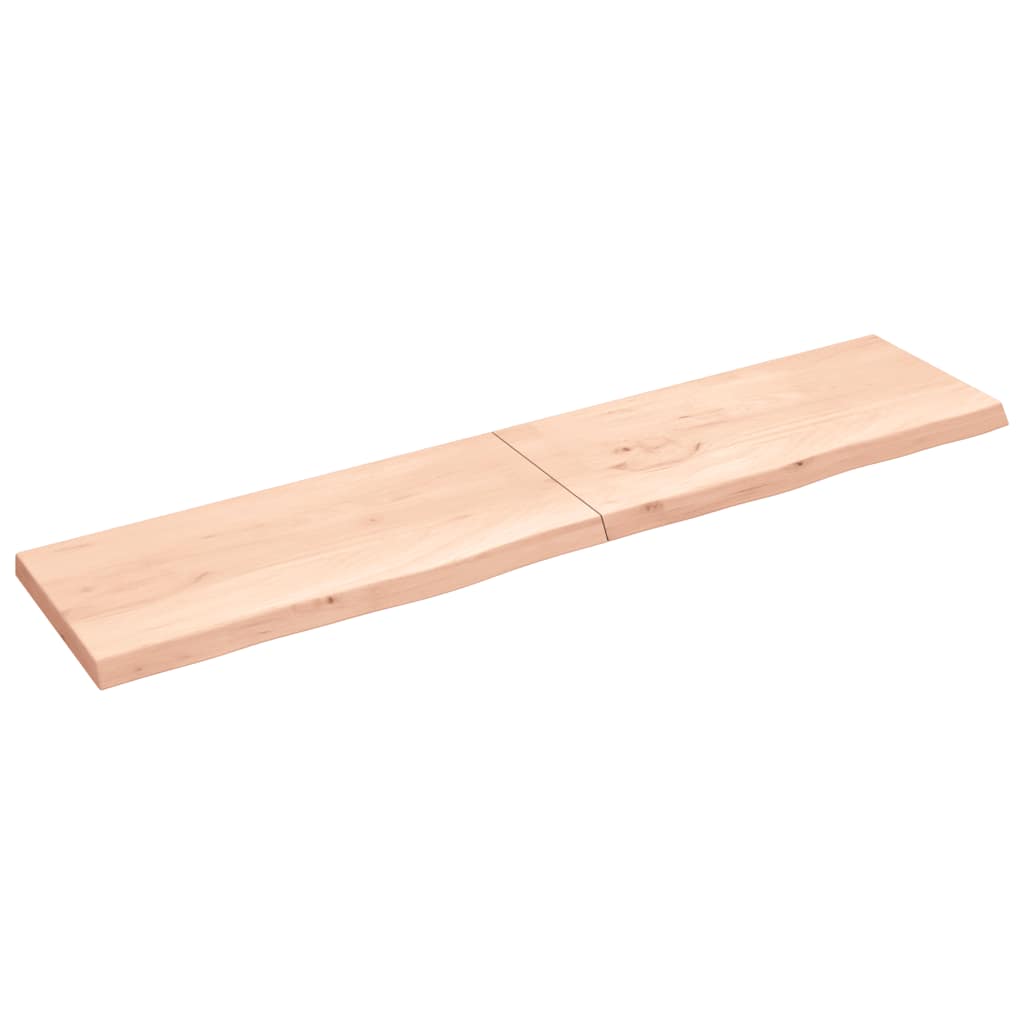 vidaXL Nástěnná police 220x50x(2-6) cm neošetřené masivní dubové dřevo