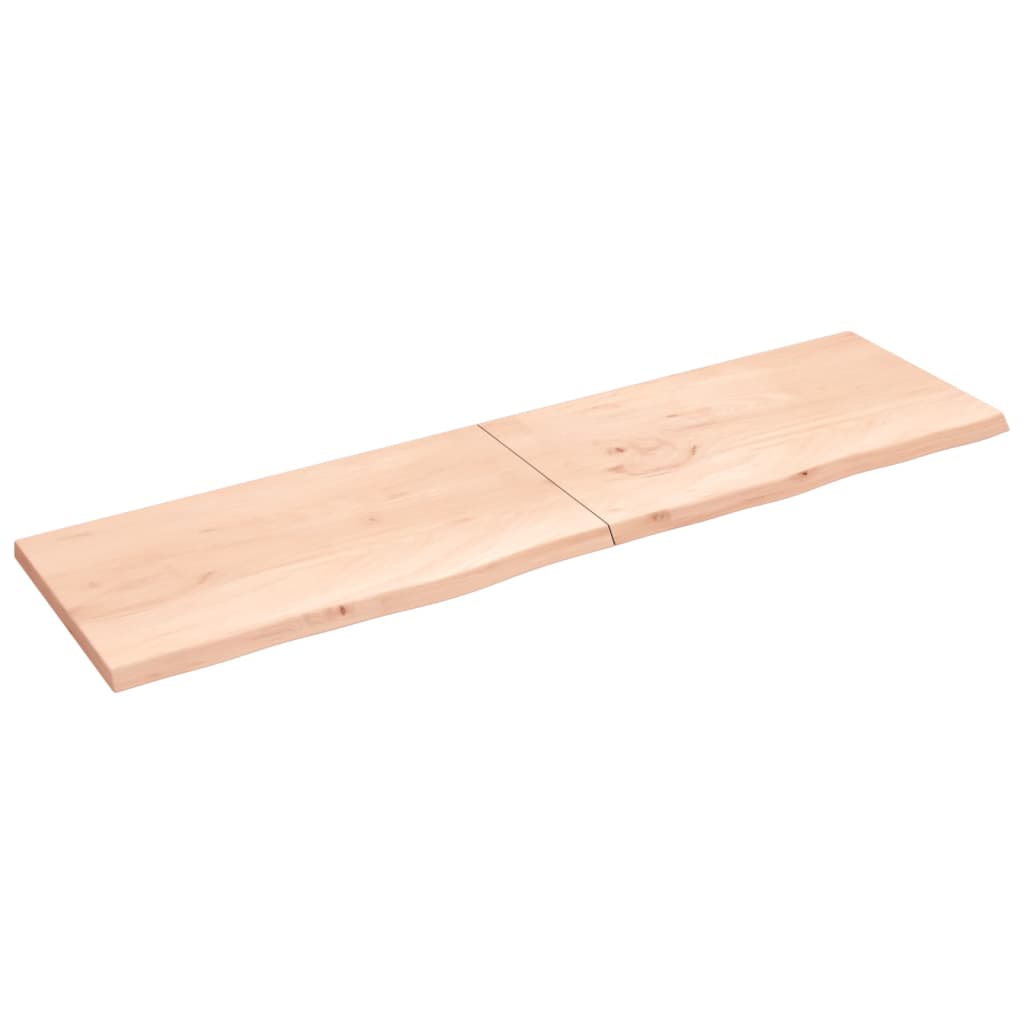 vidaXL Nástěnná police 220x60x(2-4) cm neošetřené masivní dubové dřevo