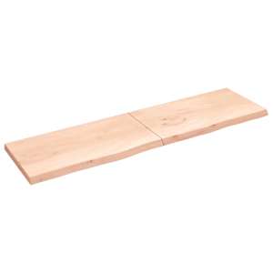 Nástěnná police 220x60x(2-6) cm neošetřené masivní dubové dřevo - obrázek 1