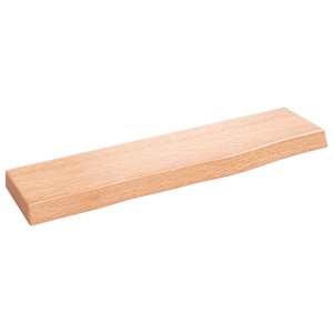 Nástěnná police světle hnědá 40x10x2 cm ošetřený masivní dub - obrázek 2