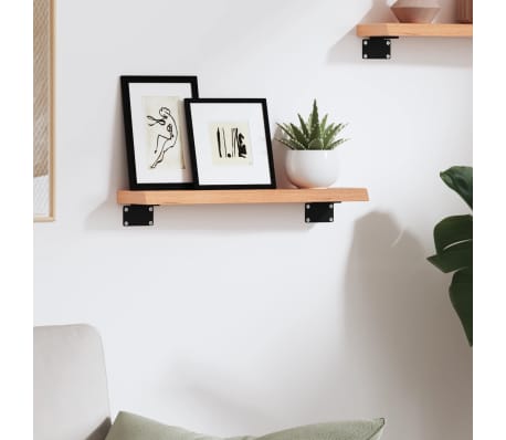 vidaXL Wandschap 40x10x2 cm behandeld massief eikenhout