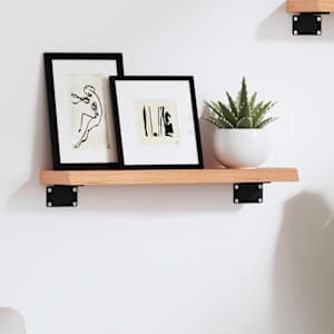 Nástěnná police světle hnědá 40x10x2 cm ošetřený masivní dub - obrázek 1