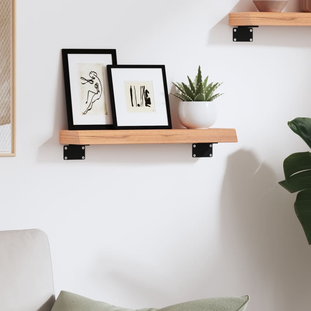 vidaXL Seinähylly vaaleanruskea 40x10x4 cm käsitelty täystammi