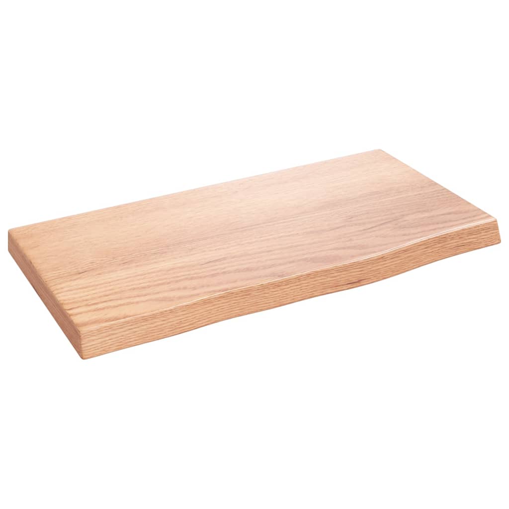 vidaXL NĂˇstÄ›nnĂˇ police svÄ›tle hnÄ›dĂˇ 40x20x2 cm oĹˇetĹ™enĂ˝ masivnĂ­ dub