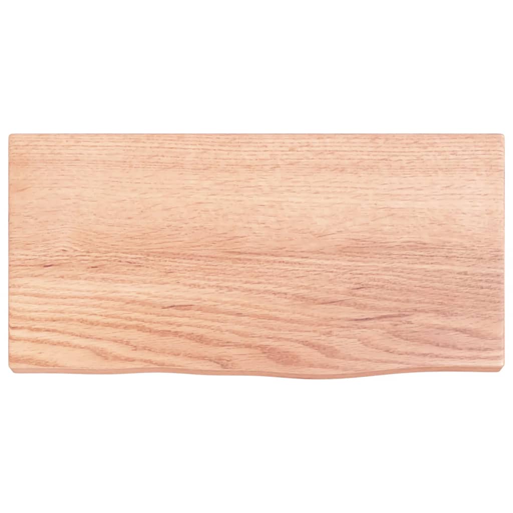 vidaXL Wandschap 40x20x2 cm behandeld massief eikenhout lichtbruin, foto 4