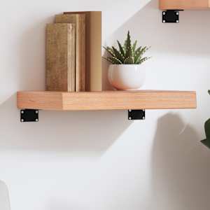 Stenska polica svetlo rjava 40x20x6 cm trdna hrastovina