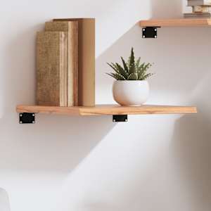 Stenska polica svetlo rjava 40x40x2 cm trdna hrastovina