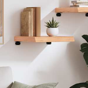 vidaXL Wall Shelf Light Brown 40x40x(2-6) cm Treated Solid Wood Oak