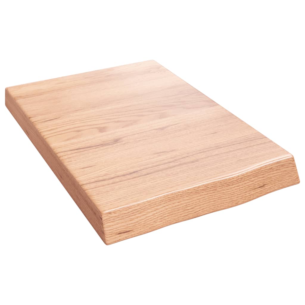 vidaXL Nástěnná police světle hnědá 40x60x(2-6)cm ošetřený masivní dub