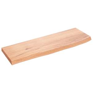 Nástěnná police světle hnědá 60x20x2 cm ošetřený masivní dub - obrázek 2