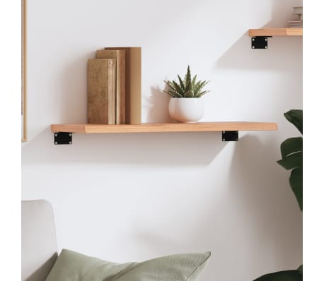 vidaXL &Eacute;tag&egrave;re murale marron clair 60x20x2 cm bois ch&ecirc;ne massif trait&eacute;