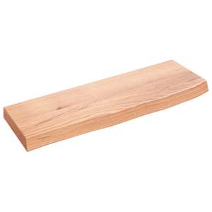 Nástěnná police světle hnědá 60x20x4 cm ošetřený masivní dub - obrázek 2