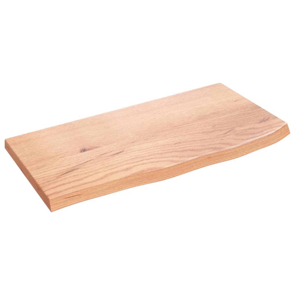 vidaXL NĂˇstÄ›nnĂˇ police svÄ›tle hnÄ›dĂˇ 60x30x2 cm oĹˇetĹ™enĂ˝ masivnĂ­ dub