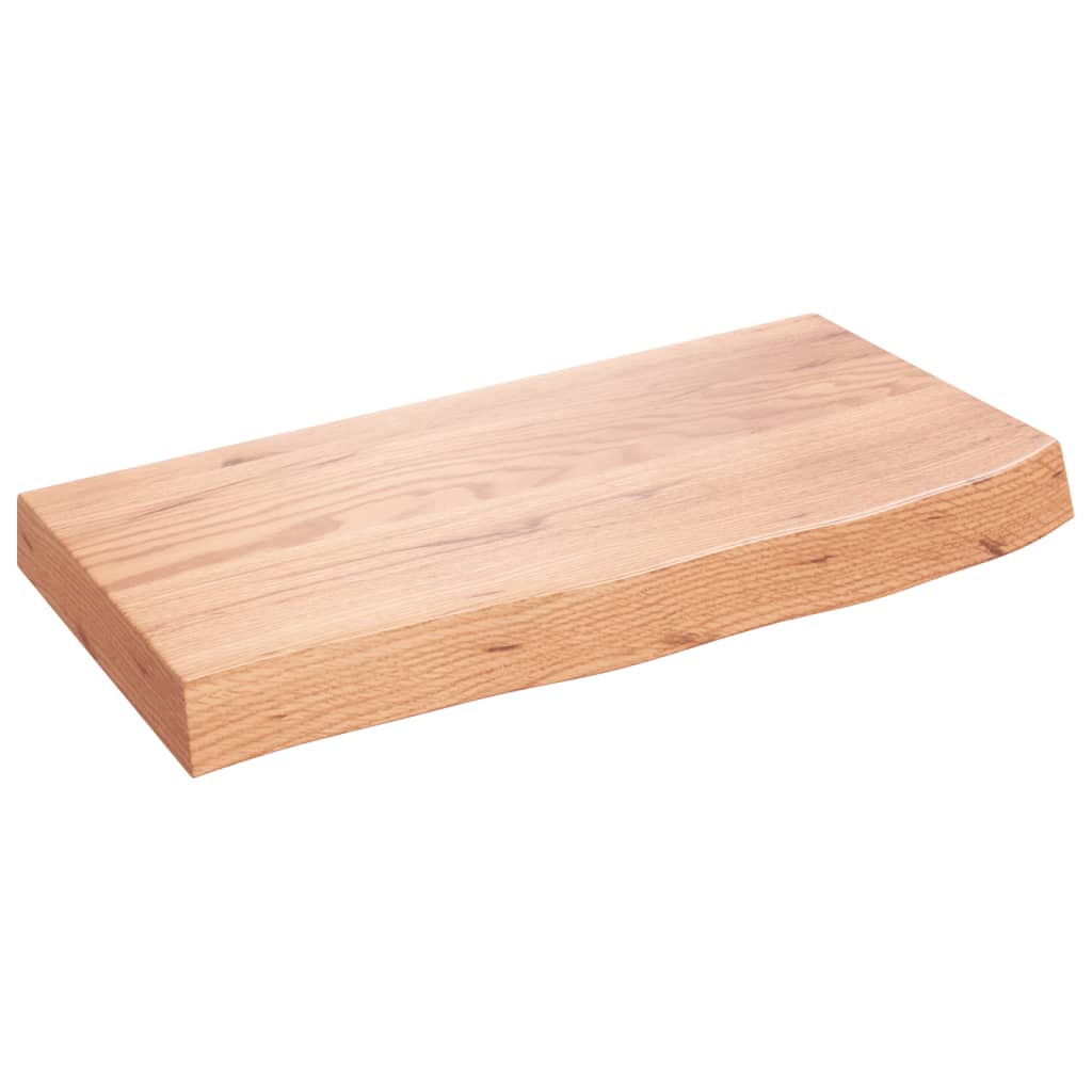 Thumbnail - vidaXL Wandregal Hellbraun 60x30x(2-6) cm Massivholz Eiche Behandelt