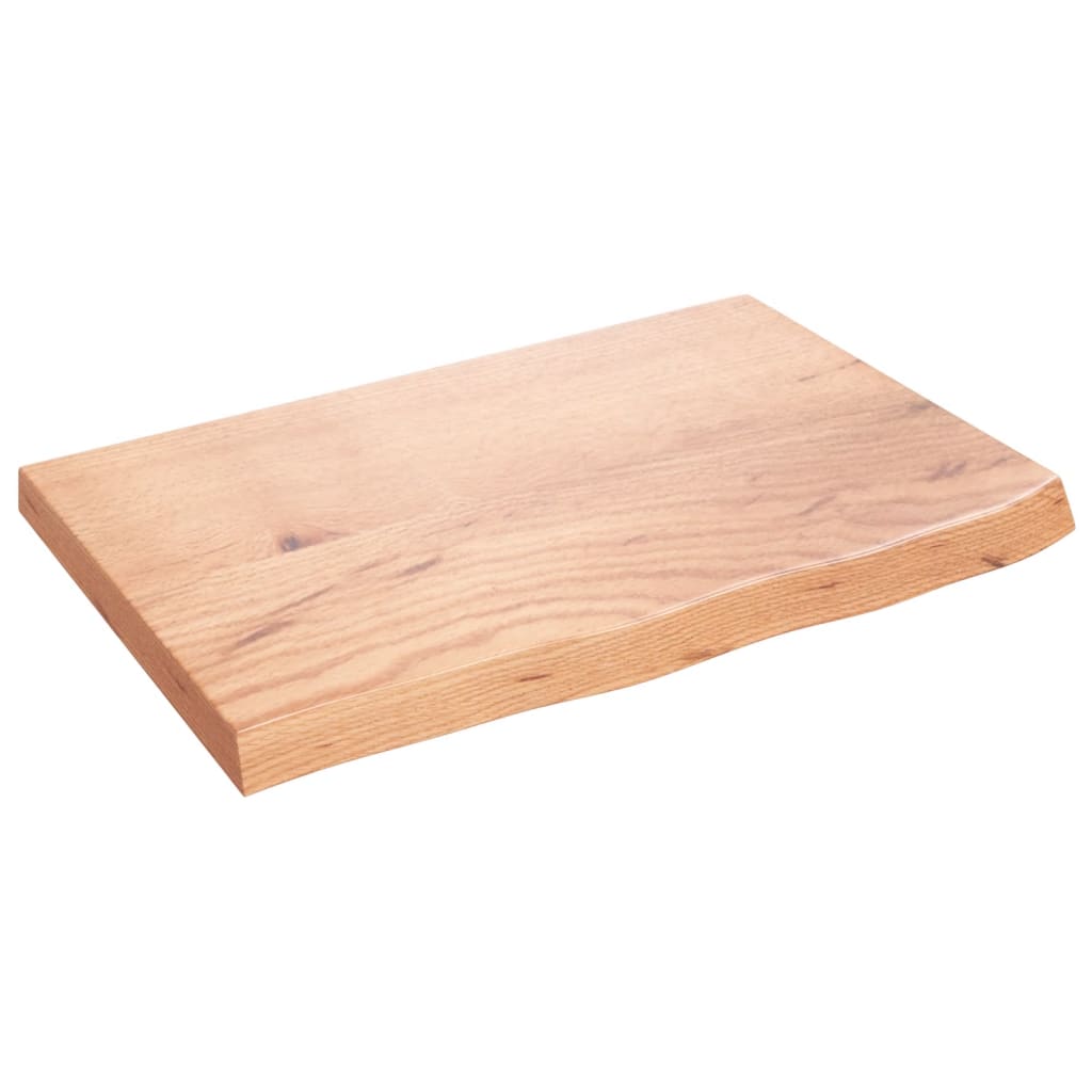 vidaXL Nástěnná police světle hnědá 60x40x(2-4)cm ošetřený masivní dub