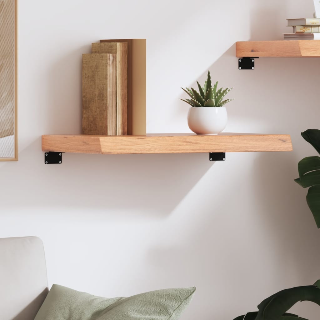 vidaXL Seinähylly vaaleanruskea 60x40x(2-6) cm käsitelty täystammi