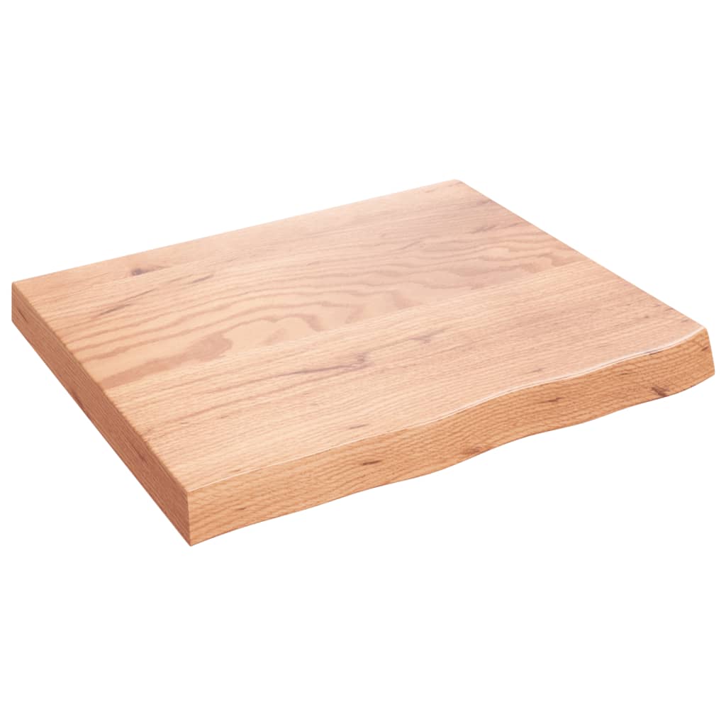 vidaXL Nástěnná police světle hnědá 60x50x(2-6)cm ošetřený masivní dub