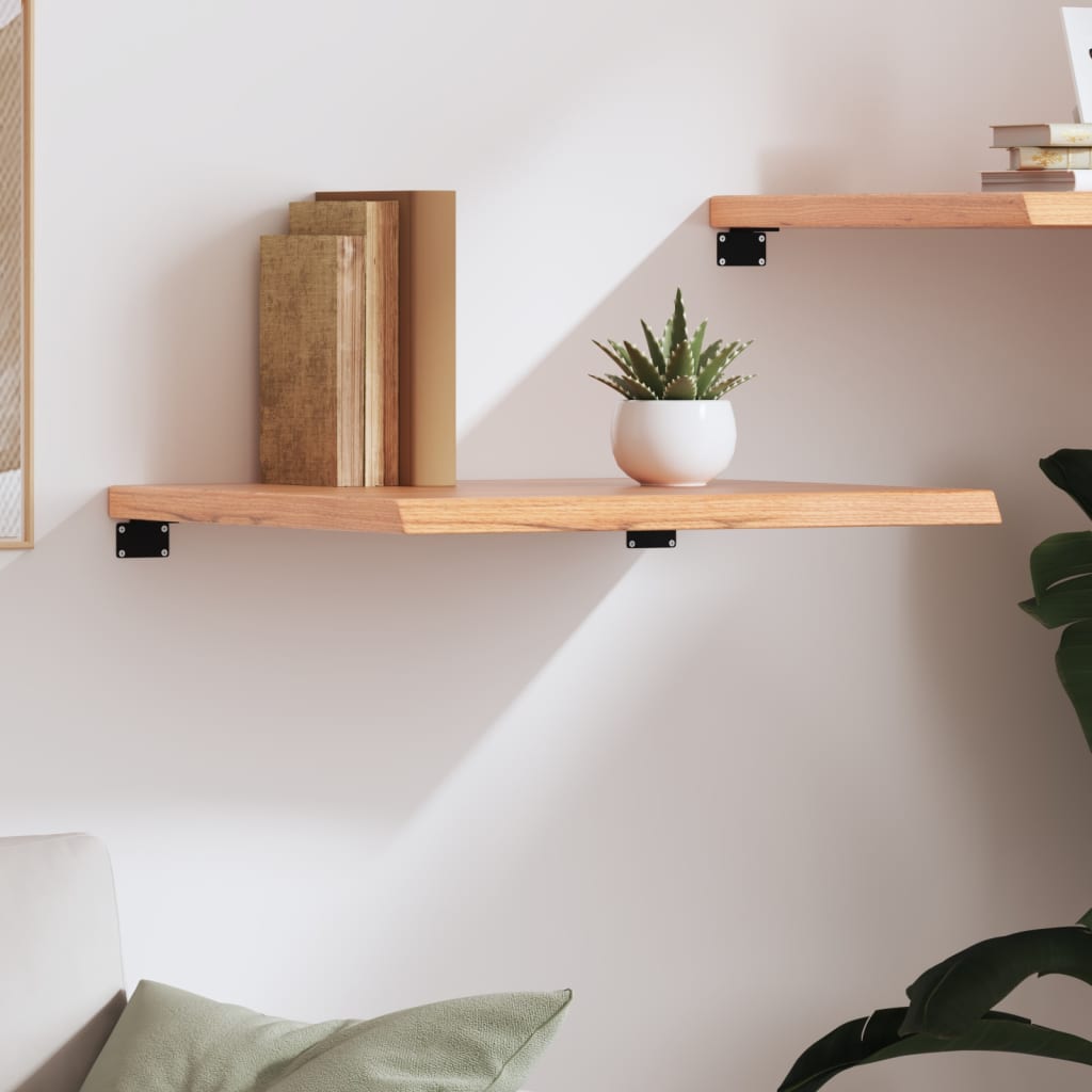 vidaXL Wandschap 60x60x(2-4) cm behandeld massief eikenhout lichtbruin afbeelding