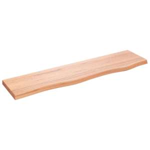 Nástěnná police světle hnědá 80x20x2 cm ošetřený masivní dub - obrázek 2