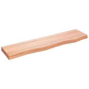 Nástěnná police světle hnědá 80x20x4 cm ošetřený masivní dub - obrázek 2