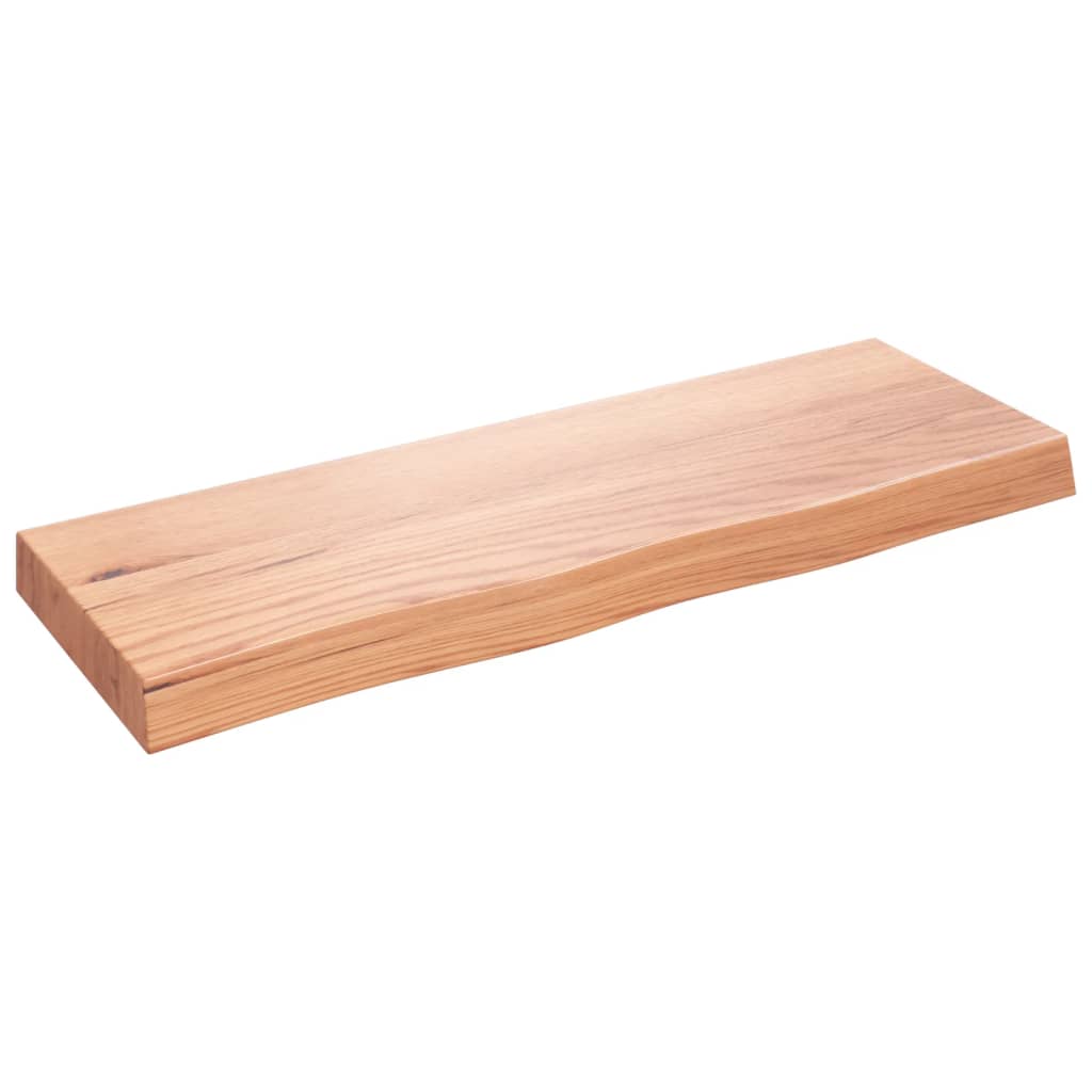 vidaXL Nástěnná police světle hnědá 80x30x(2-6)cm ošetřený masivní dub
