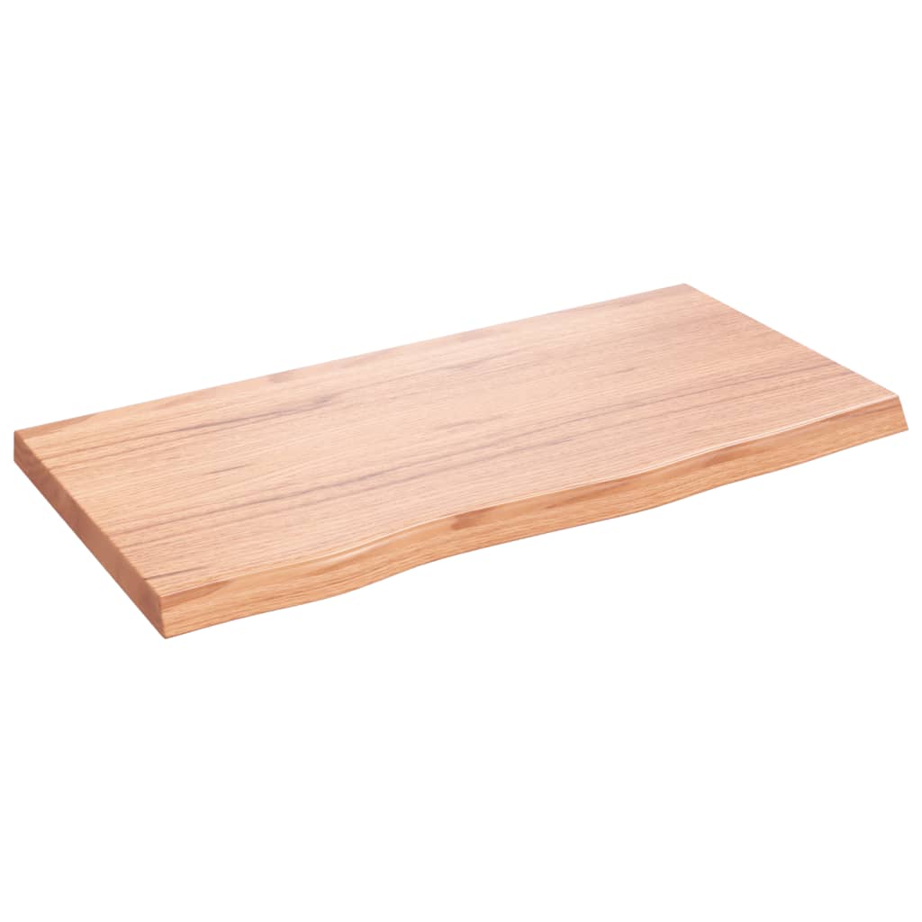 Image of vidaXL Wall Shelf Light Brown 80x40x(2-4) cm Treated Solid Wood Oak