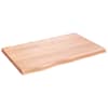 vidaXL seinariiul, helepruun, 80 x 50 x (2-4) cm, t&ouml;&ouml;deldud tammepuit