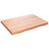 vidaXL seinariiul, helepruun, 80 x 60 x (2-6) cm, t&ouml;&ouml;deldud tammepuit