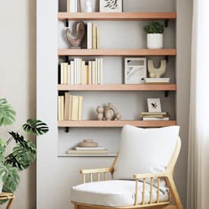 vidaXL &Eacute;tag&egrave;re murale marron clair 100x20x6cm bois ch&ecirc;ne massif trait&eacute;