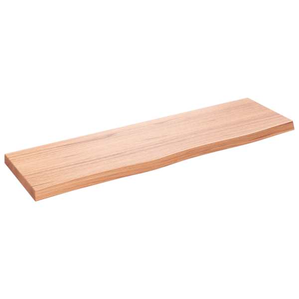 vidaXL seinariiul, helepruun, 100 x 30 x (2-4) cm, t&ouml;&ouml;deldud tammepuit