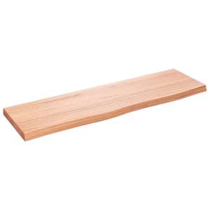 Nástěnná police hnědá 100x30x(2-4) cm ošetřený masivní dub - obrázek 2