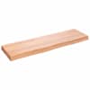 vidaXL seinariiul, helepruun, 100 x 30 x (2-6) cm, t&ouml;&ouml;deldud tammepuit