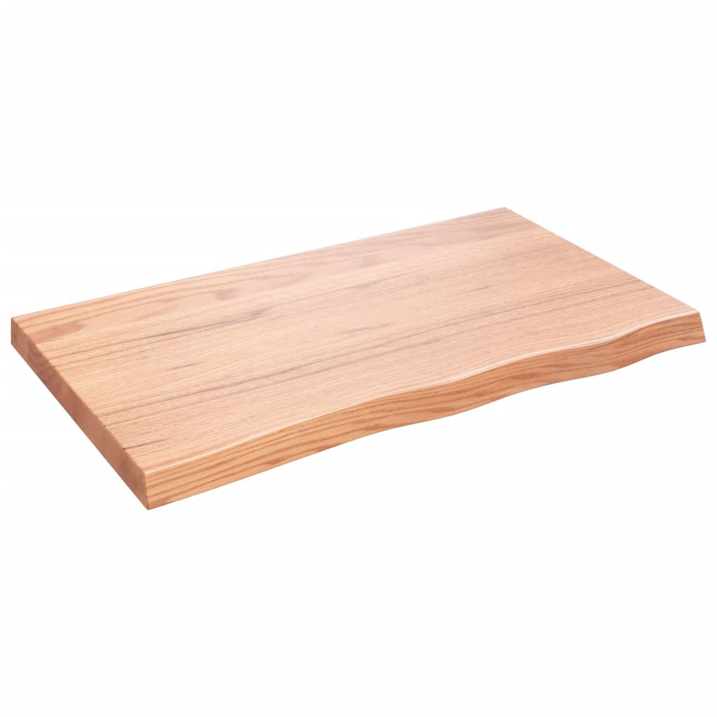 Image of vidaXL Wall Shelf Light Brown 100x60x(2-6) cm Treated Solid Wood Oak