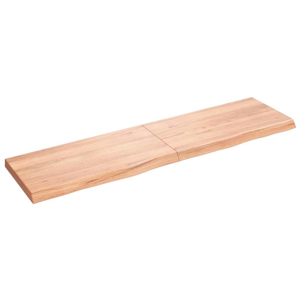 vidaXL Nástěnná police hnědá 120x30x(2-4)cm ošetřený masivní dub