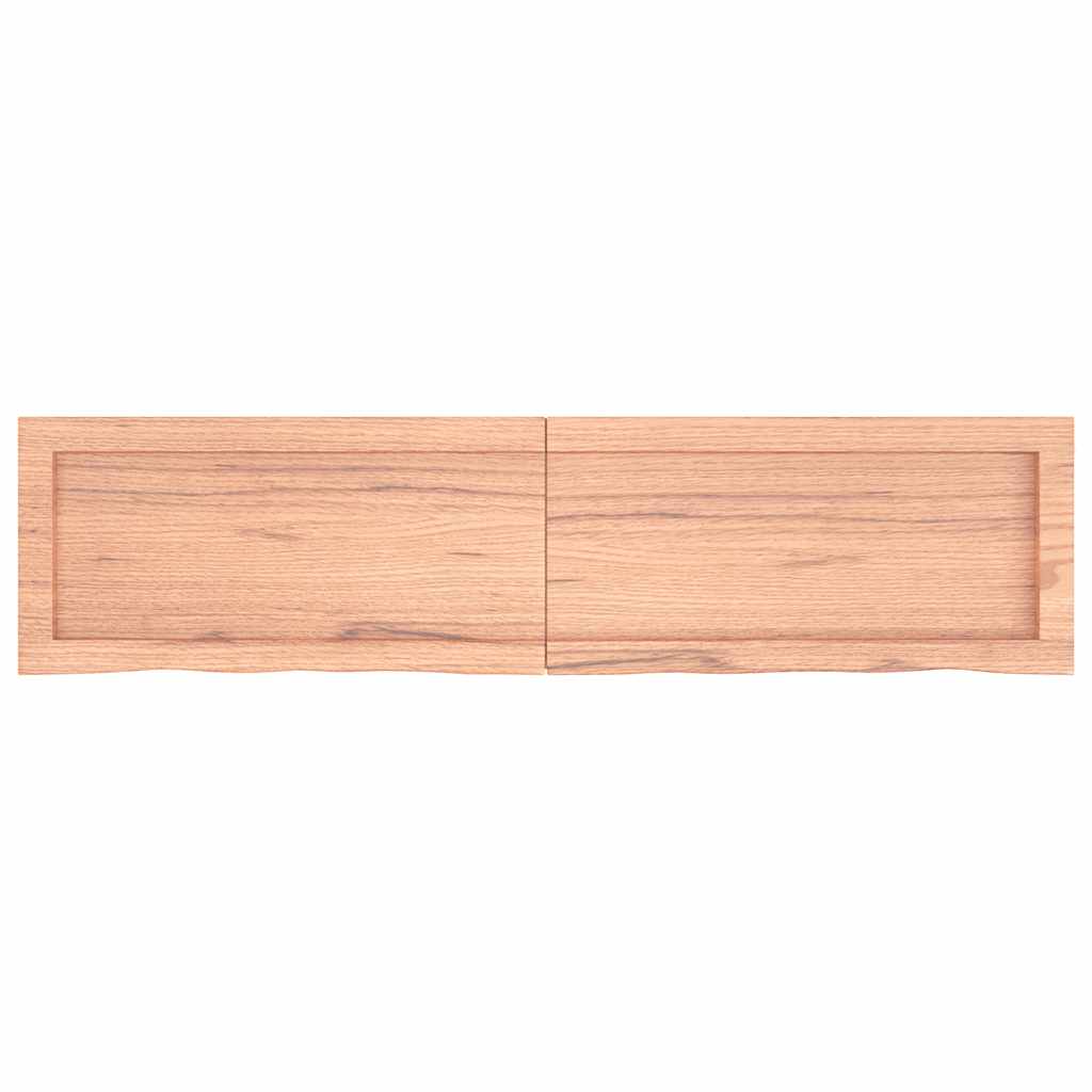 vidaXL Wandschap 120x30x(2-4)cm behandeld massief eikenhout lichtbruin afbeelding