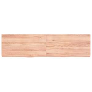 Nástěnná police hnědá 120x30x(2-4)cm ošetřený masivní dub - obrázek 3