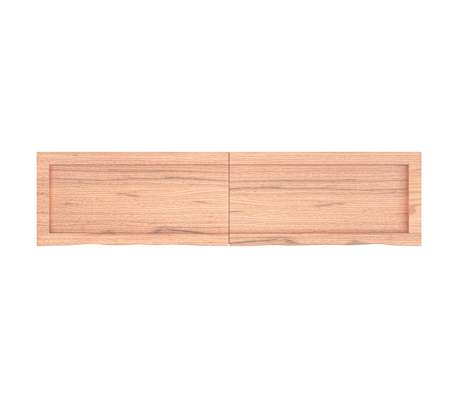 vidaXL Wall Shelf Light Brown 120x30x(2-6) cm Treated Solid Wood Oak