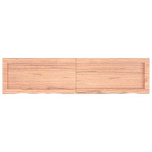 vidaXL Wall Shelf Light Brown 120x30x(2-6) cm Treated Solid Wood Oak