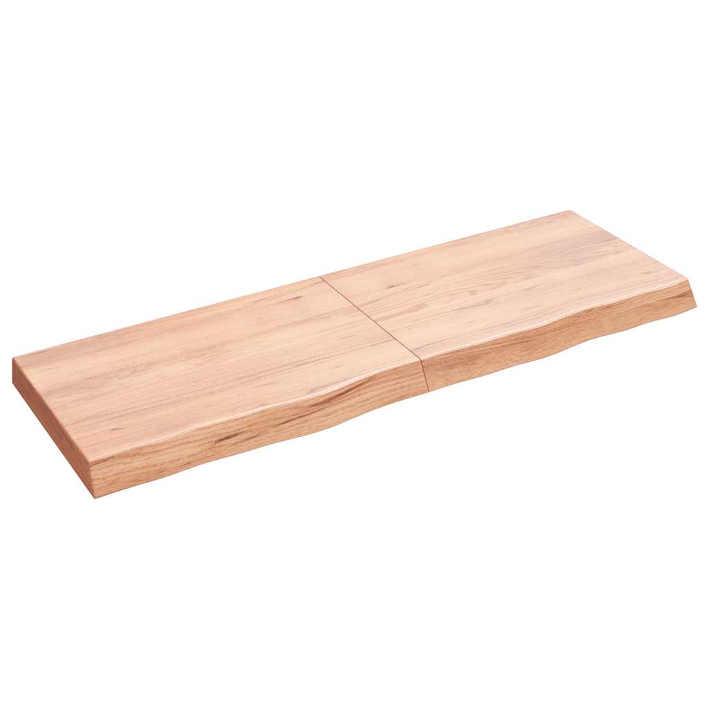 vidaXL Nástěnná police hnědá 120x40x(2-6)cm ošetřený masivní dub