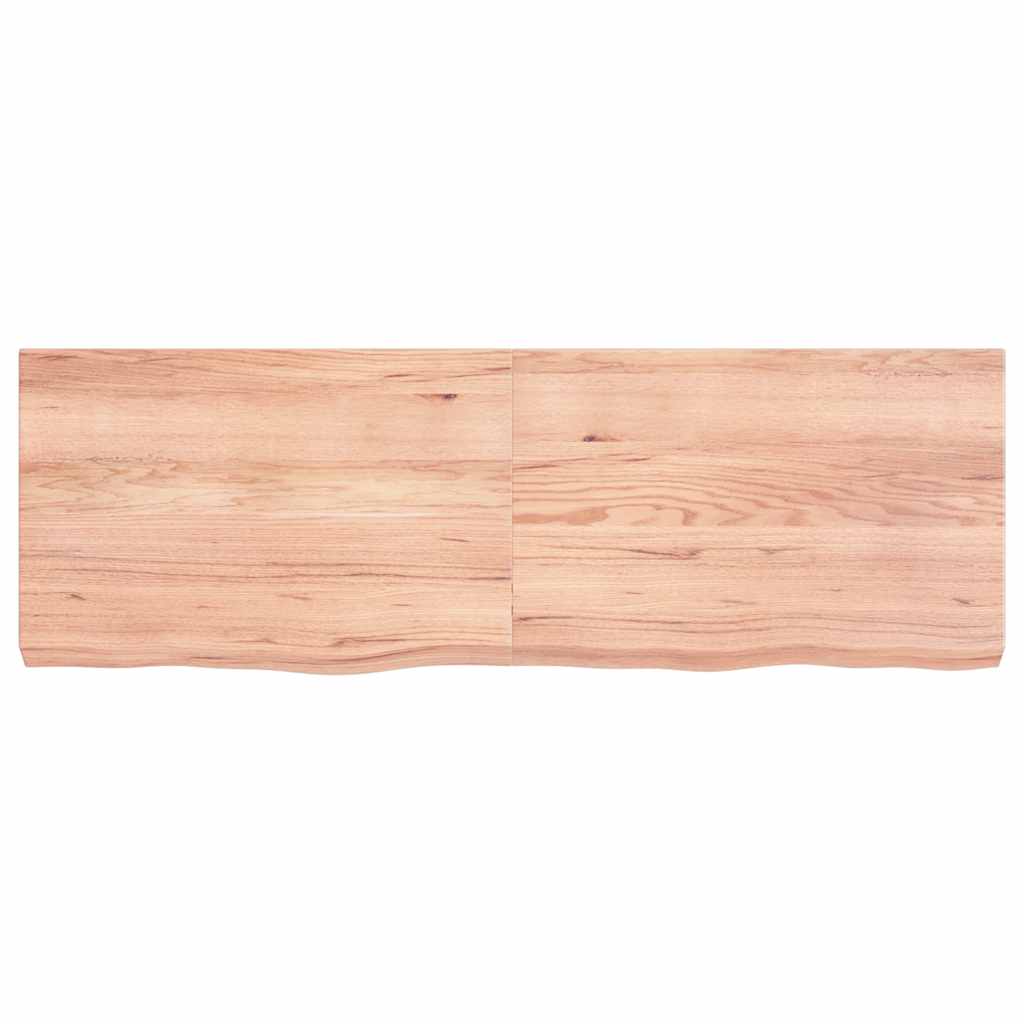 vidaXL világosbarna kezelt tömör tölgyfa fali polc 120 x 40 x (2-6) cm