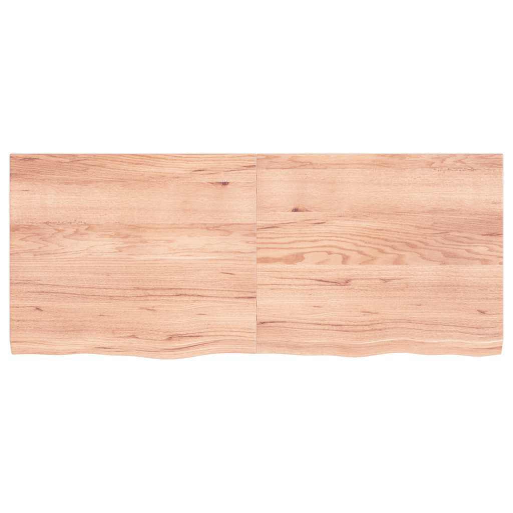 vidaXL Wandschap 120x50x(2-4)cm behandeld massief eikenhout lichtbruin afbeelding
